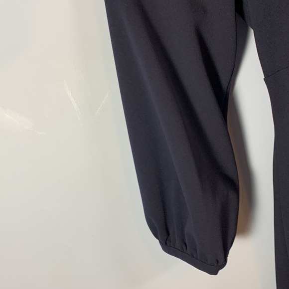 Calvin Klein long ballon sleeve fit & flare scoop neck buttons navy career 10 - Picture 3 of 11
